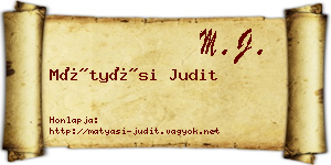 Mátyási Judit névjegykártya